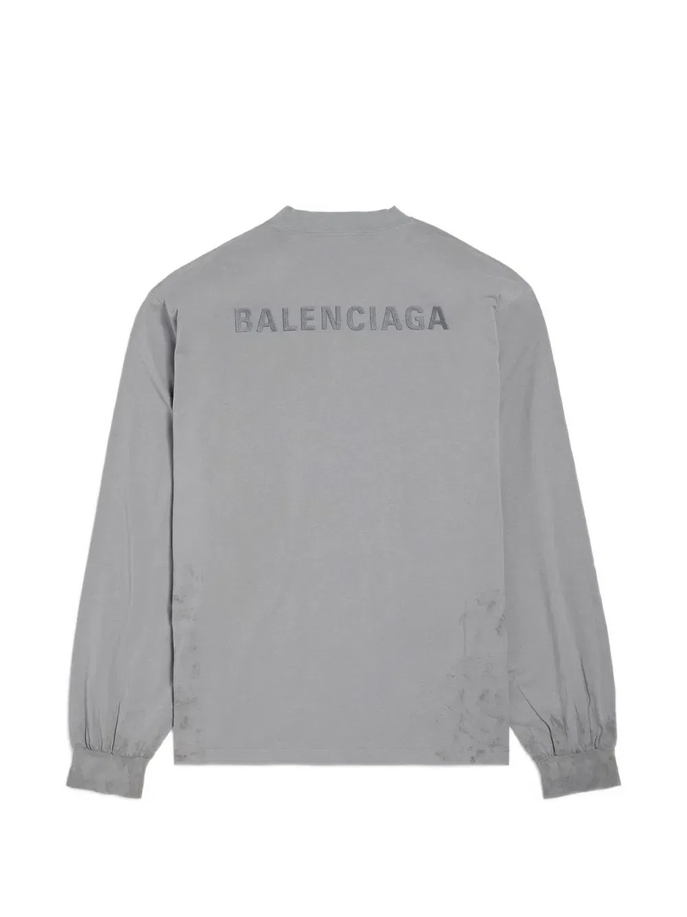 Хлопковая футболка с длинными рукавами Balenciaga, серый — фото 2