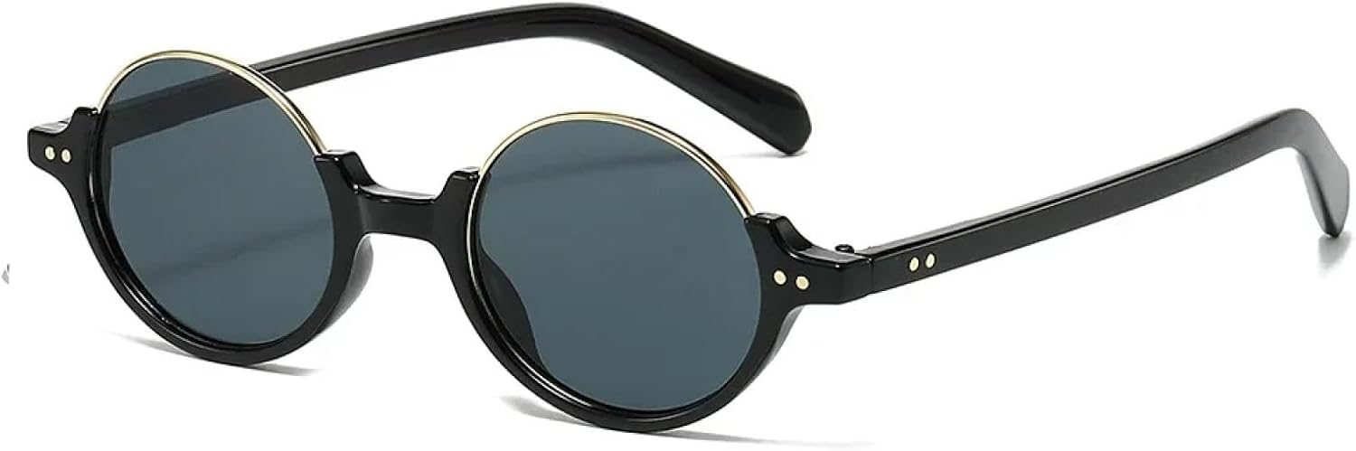 

Солнцезащитные очки с защитой от УФ-излучения UV400 | Стиль стимпанк, круглые, с заклепками | Для женщин и мужчин, для занятий спортом на открытом воздухе и вождения DSVIGF, Black Black