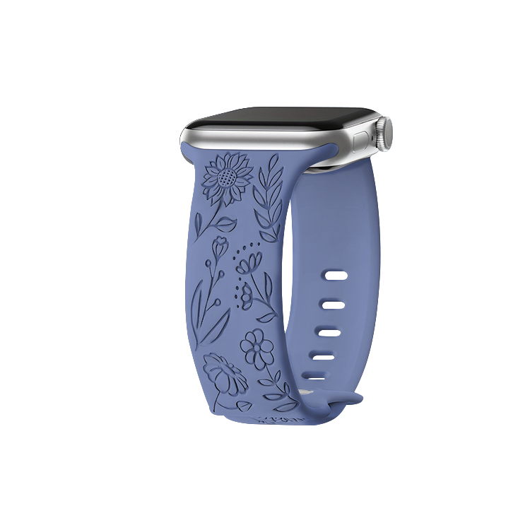 

Vobafe Часы Strap All Compatibility Silicone Material, Blue|Sunflower-embossed double snap closures