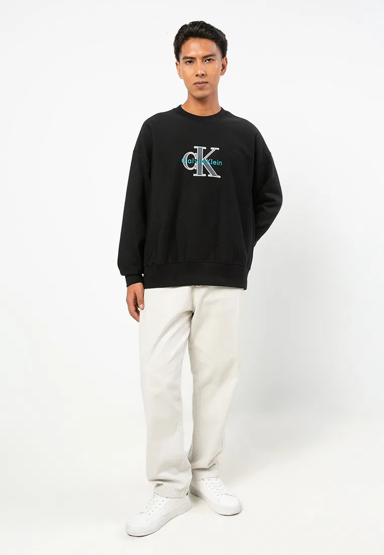 Толстовка, триколор, хлопок, Calvin Klein Jeans, черный — фото 4