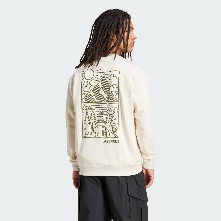 Свитер с капюшоном на молнии ADIDAS TERREX Athletic Sweatshirt, белый — фото 2