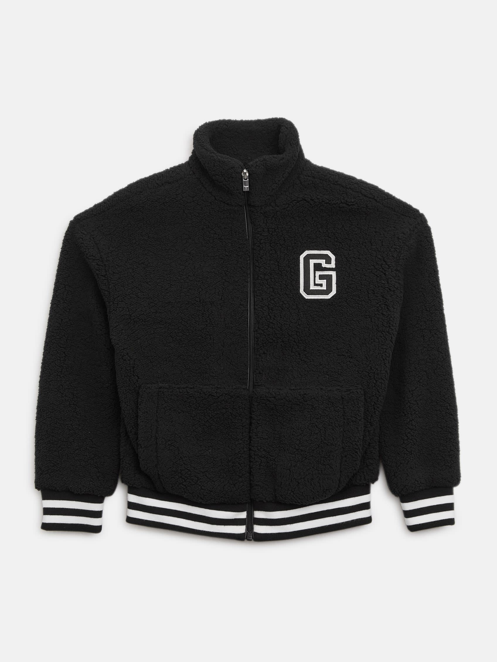 

Фальшивомеховая бейсбольная куртка Guess Factory, черный