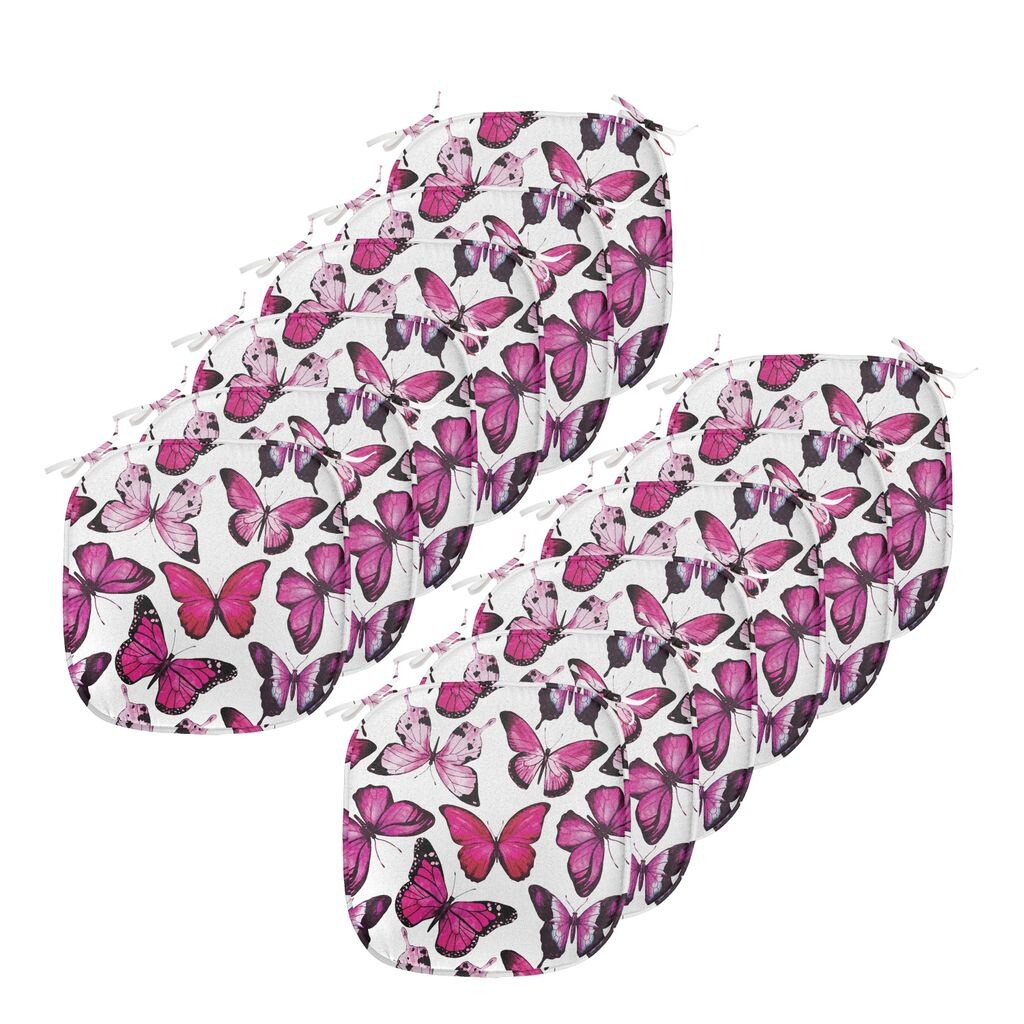 

Подушки на обеденный стул ABAKUHAUS Butterfly, яркая акварель, декоративная водонепроницаемая подушка с ремнями для кухонных сидений, 40 см x 40 см — упаковка из 12 шт., розово-пурпурный черный, розовый