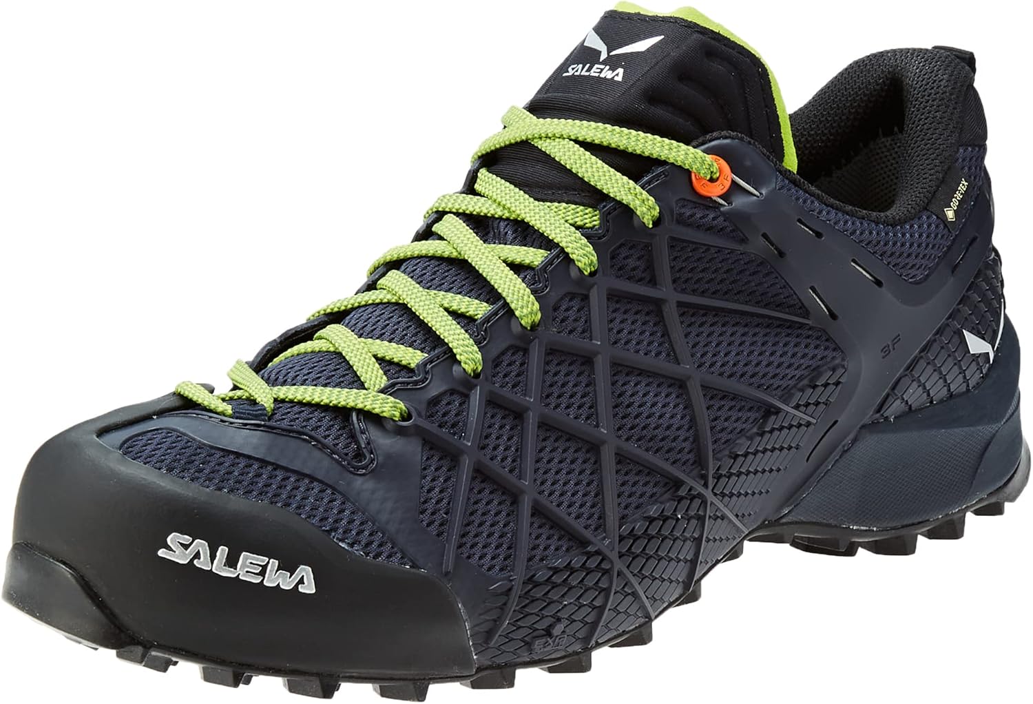 

Мужские трекинговые ботинки Salewa Wildfire GTX - прочные водонепроницаемые ботинки Gore-Tex для походов и скалолазания, Navy Blazer Cactus