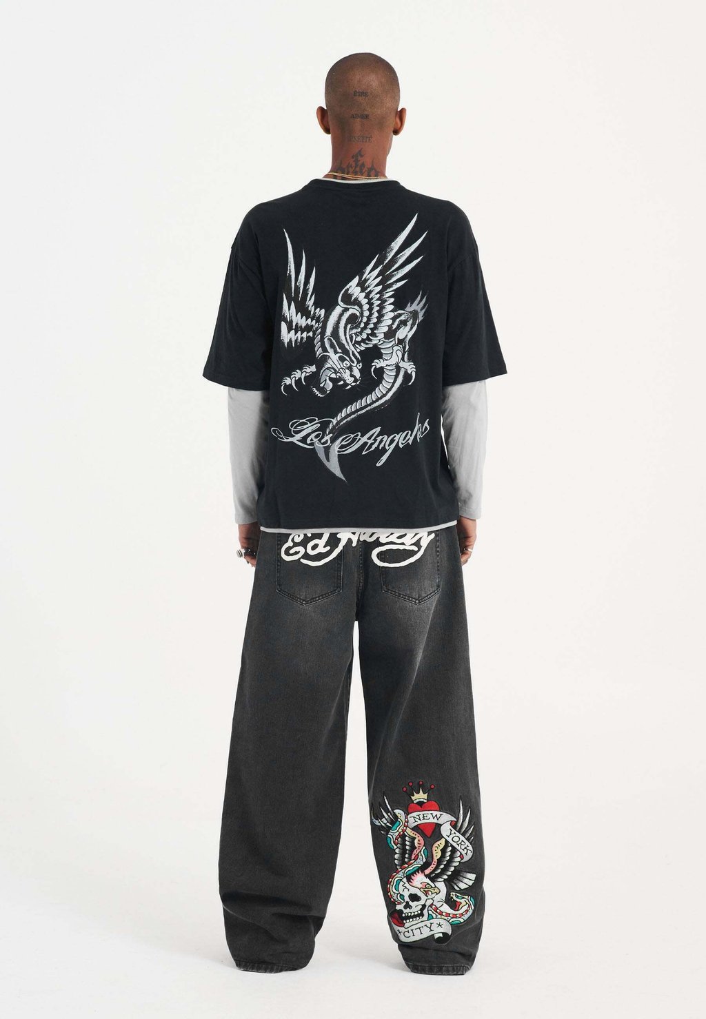 

Топ с длинными рукавами PANTHER DRAGON DOUBLE SLEEVE Ed Hardy, черный