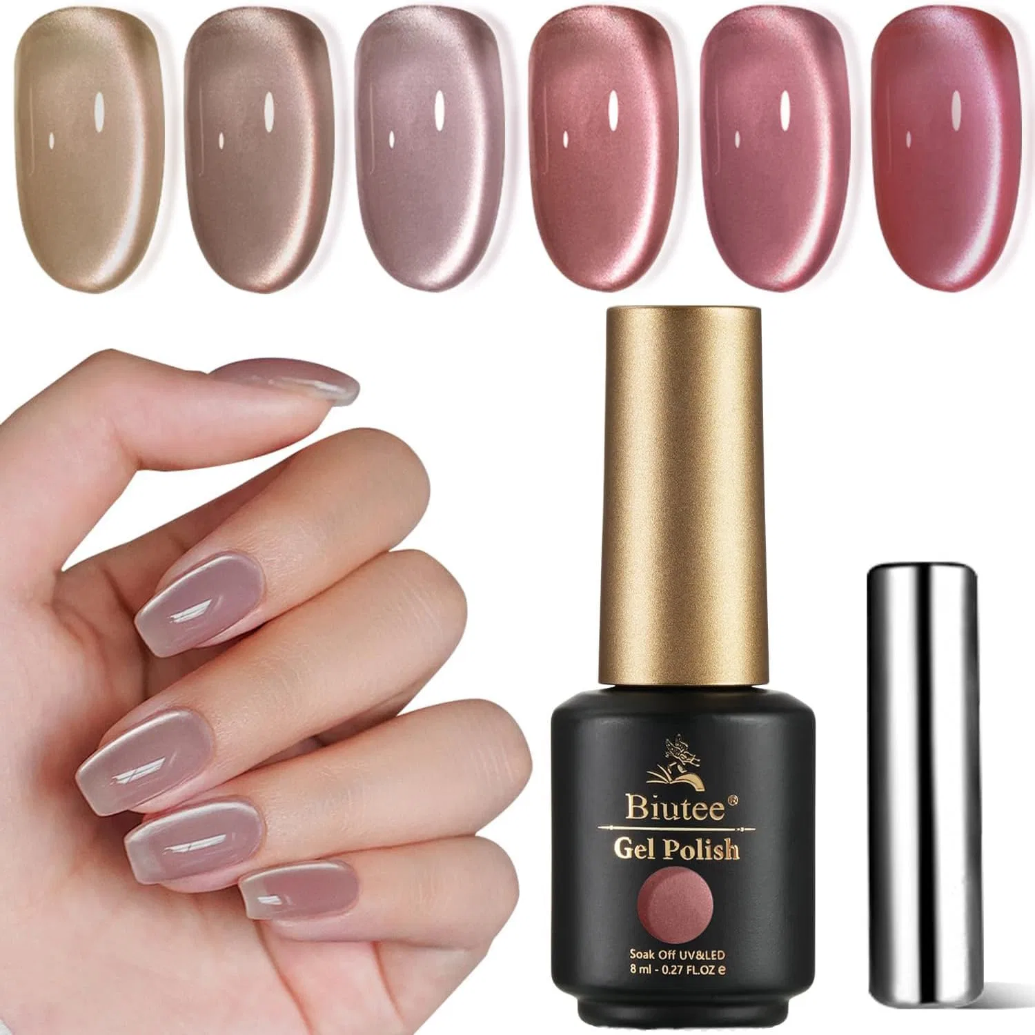 Набор магнитного гель-лака Biutee Cat Eye 6 цветов Biutee, Autumn Moonlight
