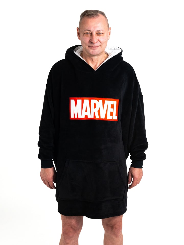 

Уютная толстовка Marvel Oversize, объемный пушистый свитер черного цвета Marvel