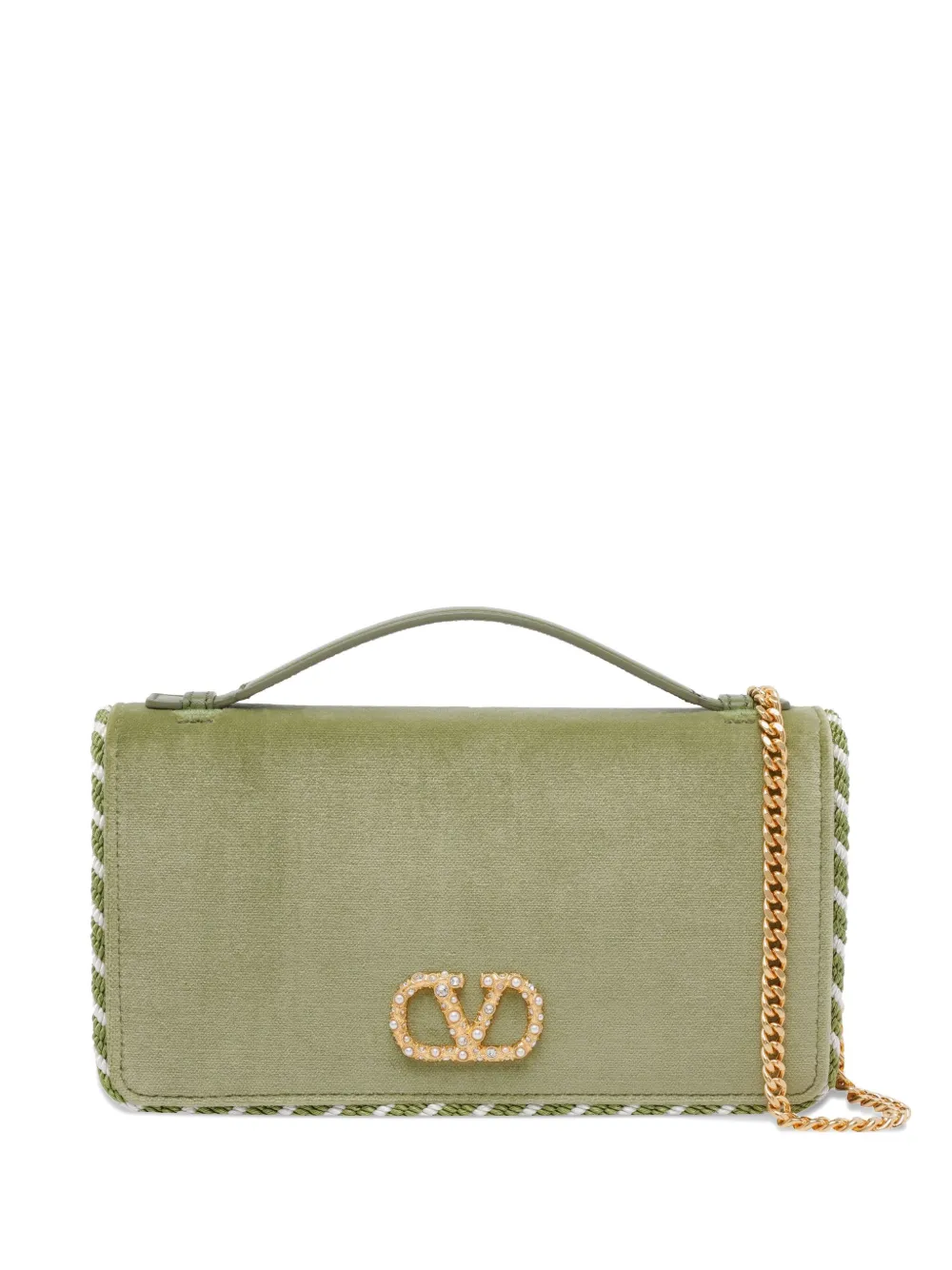 

Маленькая бархатная сумочка-клатч VLogo Signature VALENTINO GARAVANI, зеленый