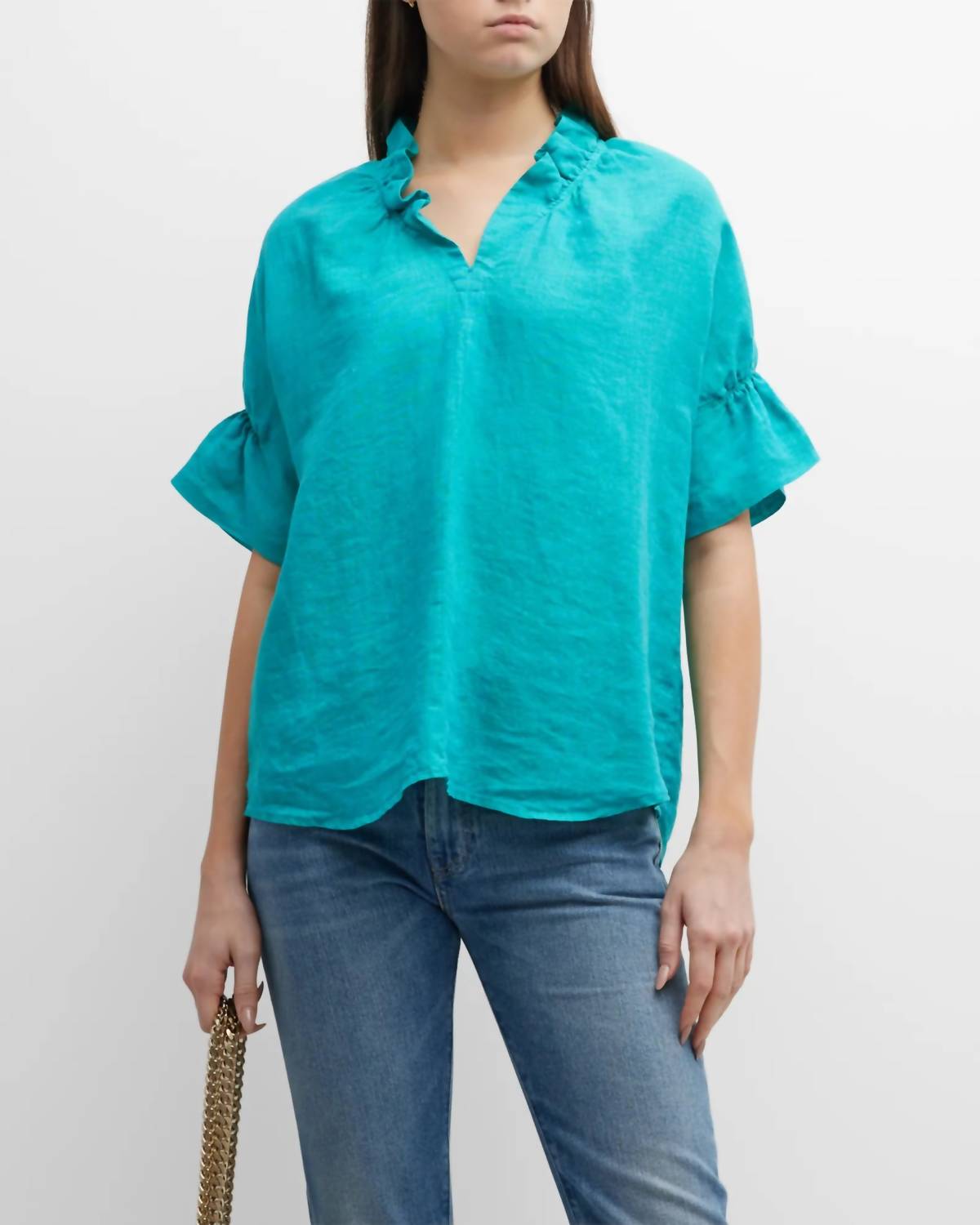 

Топ Crosby из льна цвета нефрита Finley, цвет jade linen