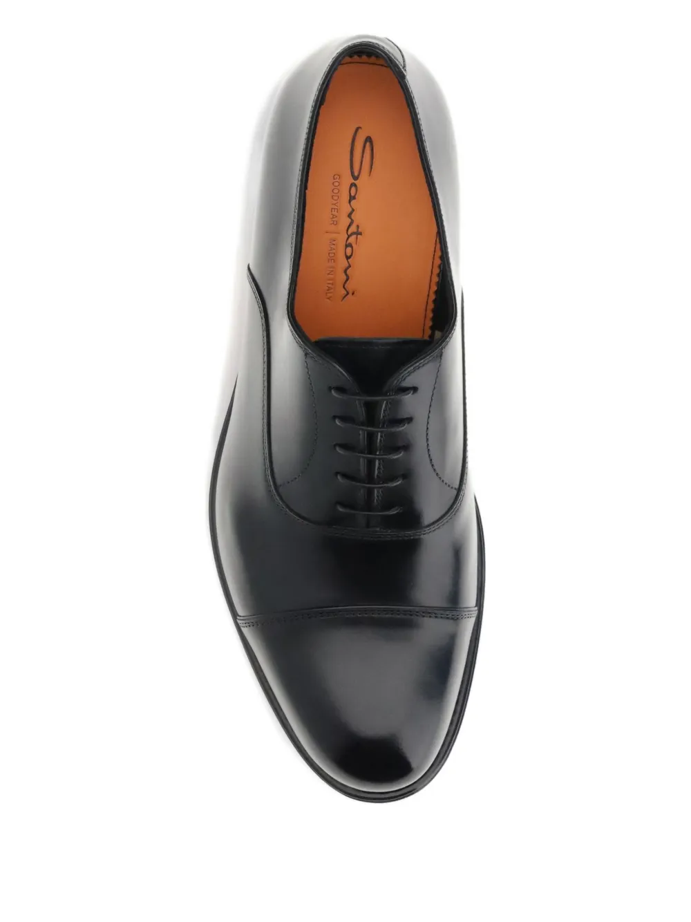 Оксфорды со шнуровкой и открытым носком Santoni, черный — фото 2
