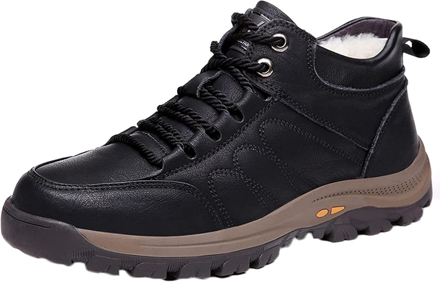 

Мужские ботинки Yiozoi до щиколотки, зимние, для улицы, водонепроницаемые, классические повседневные ботинки на шнуровке, высокие, теплые, с плюшевым утеплителем, для снега, черный