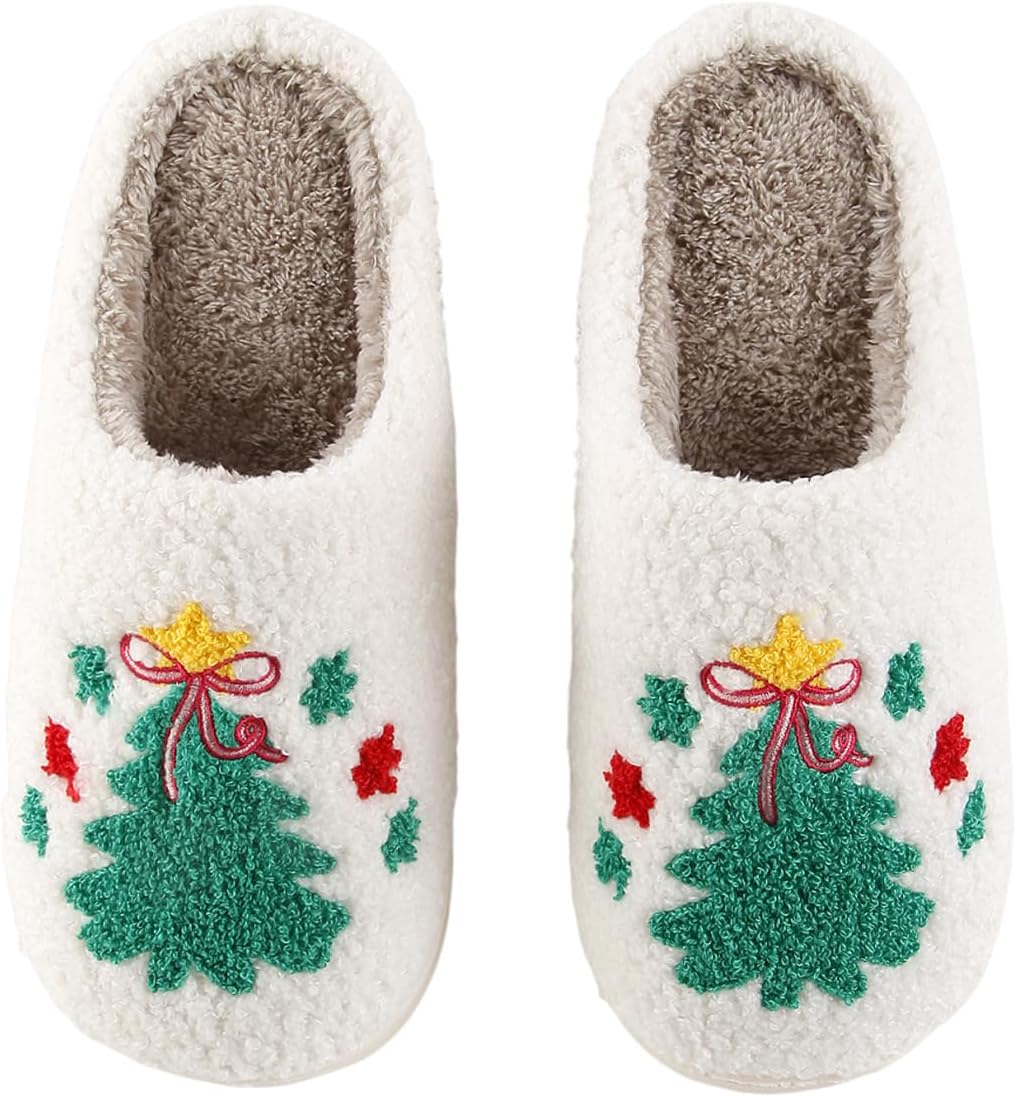 

Рождественские тапочки AISILLI для женщин и мужчин, милые мультяшные зимние плюшевые меховые забавные тапочки, удобные и теплые домашние тапки, Christmas/16