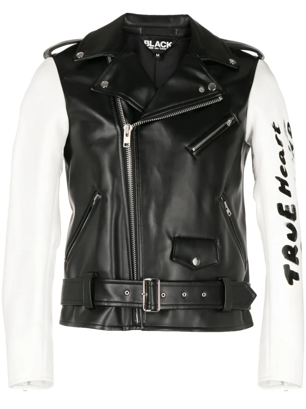 

Байкерская куртка с контрастными рукавами Black Comme Des Garçons, черный
