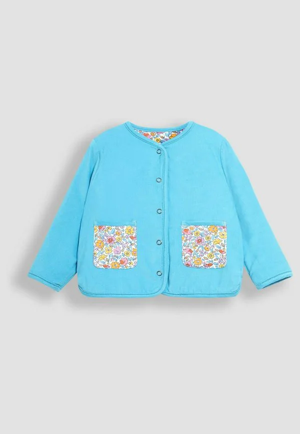 Стеганая двусторонняя легкая куртка стандартного кроя Jojo Maman Bébé, Duck Egg Blue Autumn Floral — фото 2