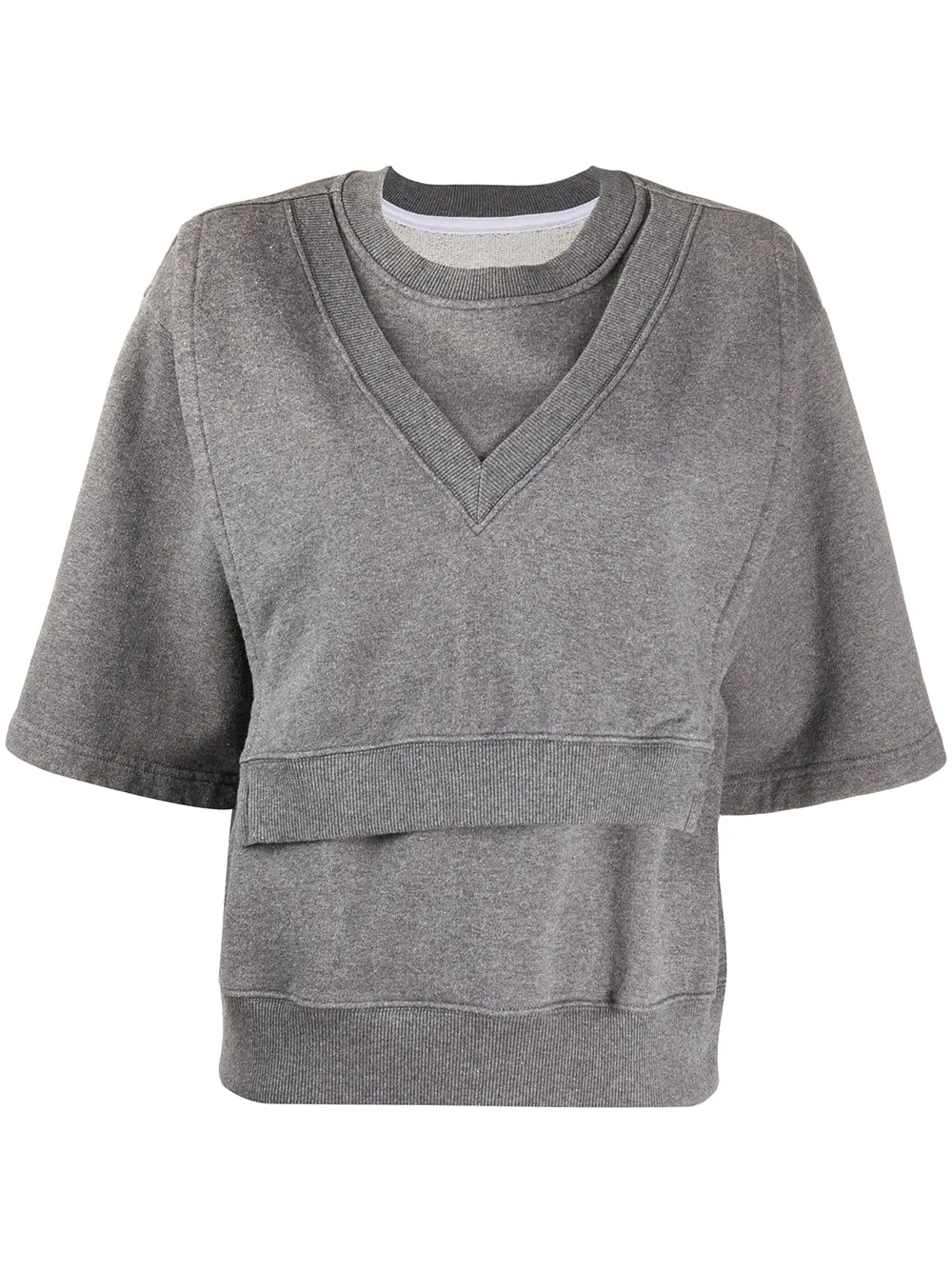

Многослойный топ MM6 Maison Margiela, серый