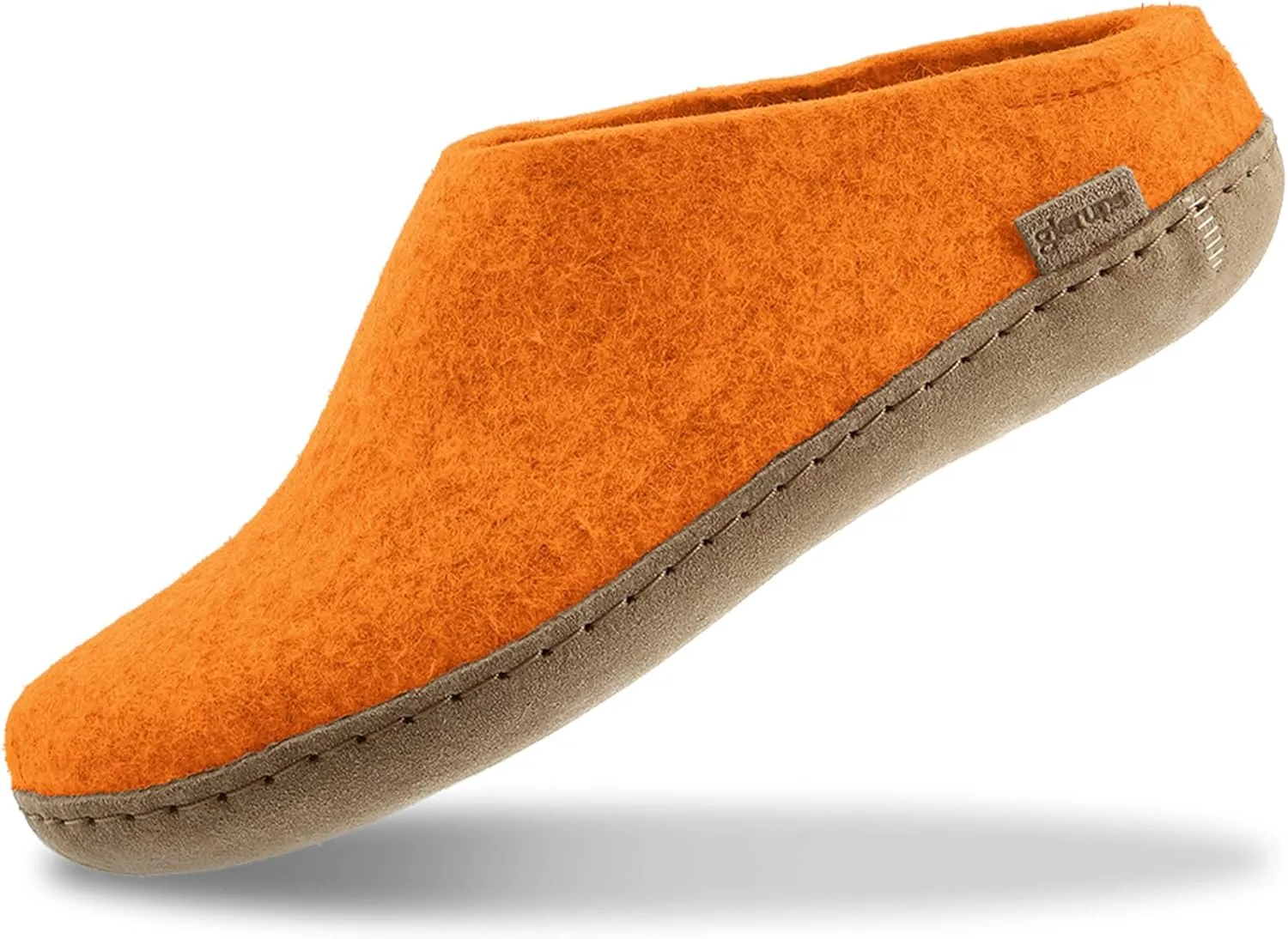 Войлочные тапочки Glerups dk B, унисекс, для взрослых, модель Hut Shoes, кожаная подошва, оранжевый