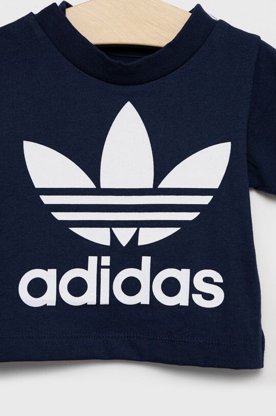 Детская хлопковая футболка adidas Originals, темно-синий — фото 2
