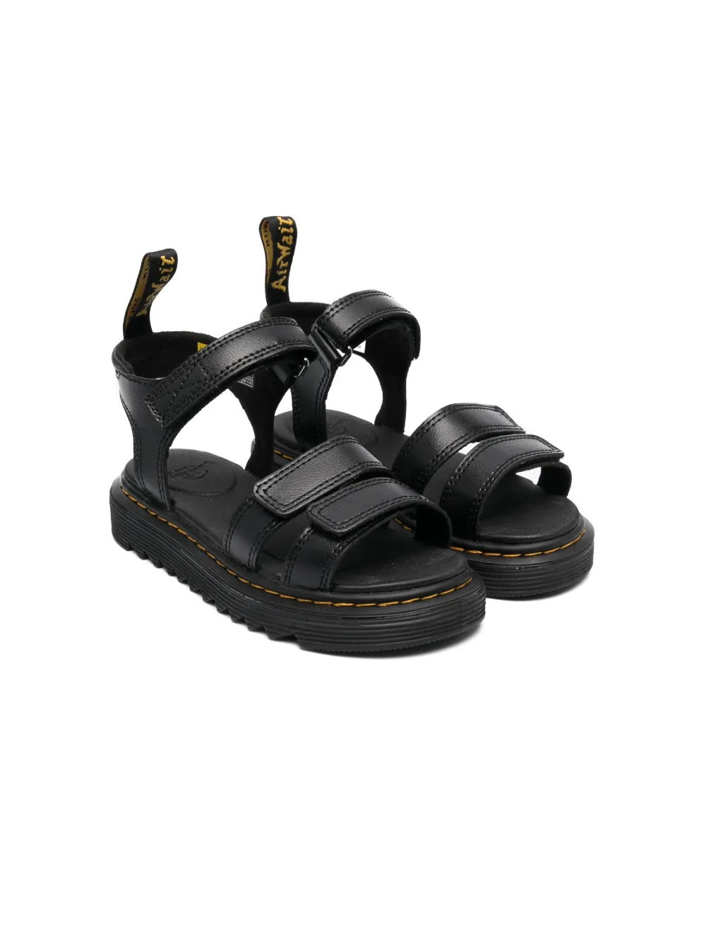 

Сандалии с открытым носком и логотипом Dr. Martens Kids, черный