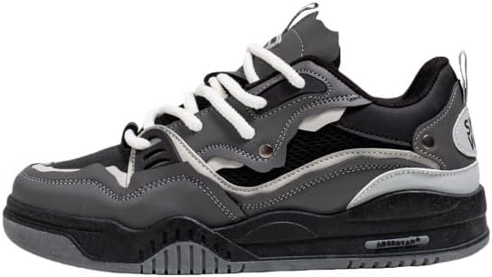 

Мужские модные кроссовки на все сезоны - дизайн с веревочными ремешками, противоскользящие и удобные, отлично подходят для прогулок на улице и тренировок Hhhchpm, черный/серый