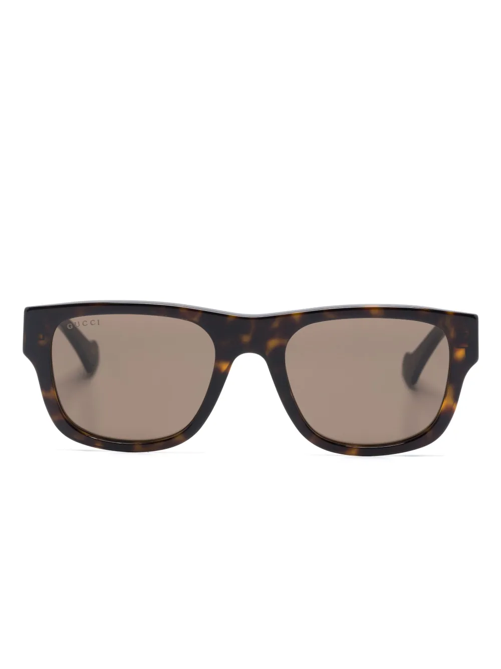 

Солнцезащитные очки в квадратной оправе черепаховой расцветки Gucci Eyewear, коричневый