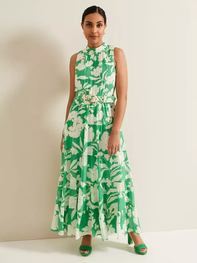 

Платье Phase Eight Petite Kara Maxi Tiered Floral, цвет green/cream