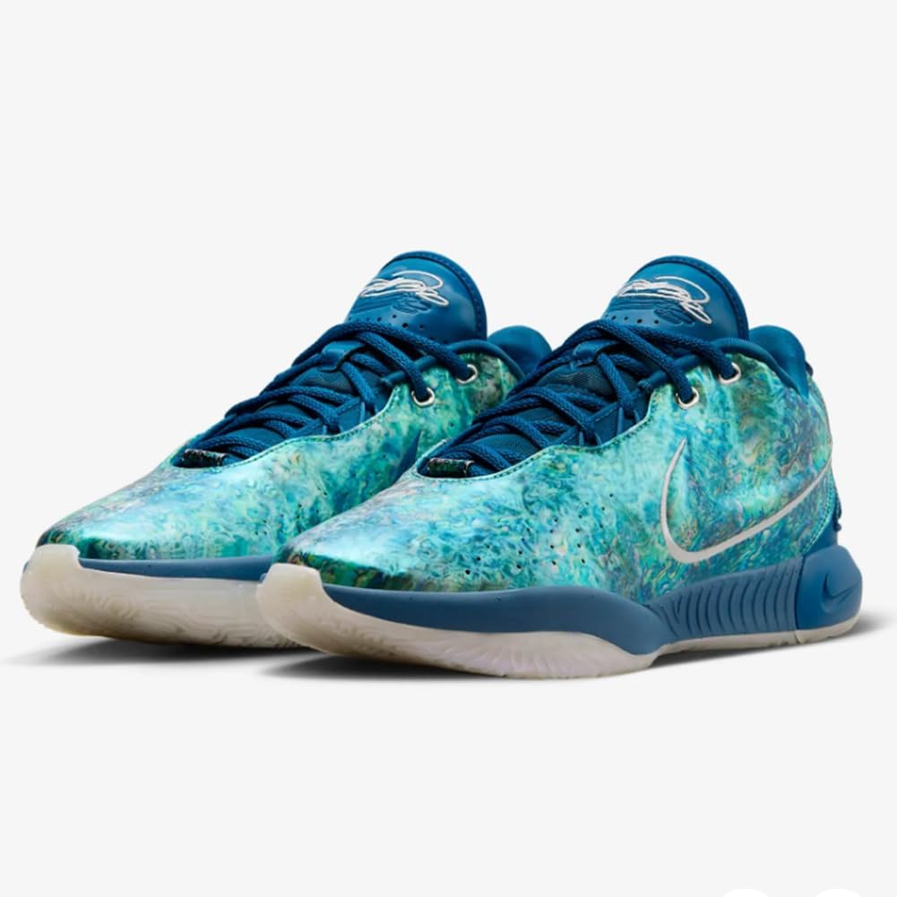 Мужские кроссовки Nike Lebron XXI, Industrial Blue/Photon Dust/Emerald Rise/Metallic Silver — фото 2