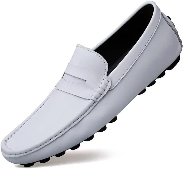 Лоферы кожаные Loafers белые PUGHGAETZF