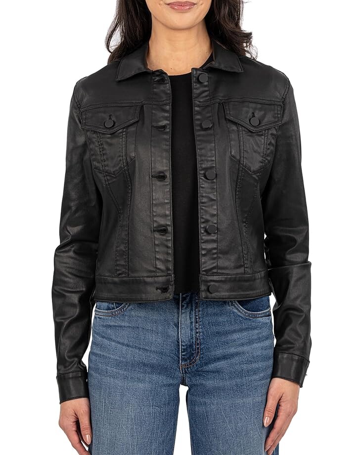 

Куртка KUT from the Kloth Julia Crop Jacket W/Drop Shoulder-Regular Wstbnd, черный