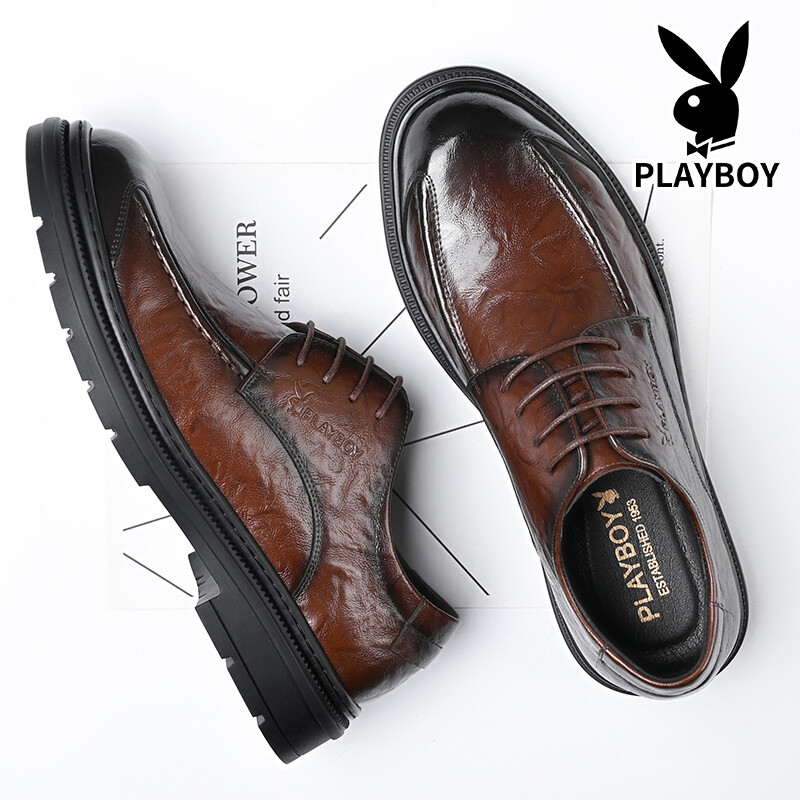 Туфли мужские Men"s Casual Men Low-Top Playboy, коричневый — фото 3