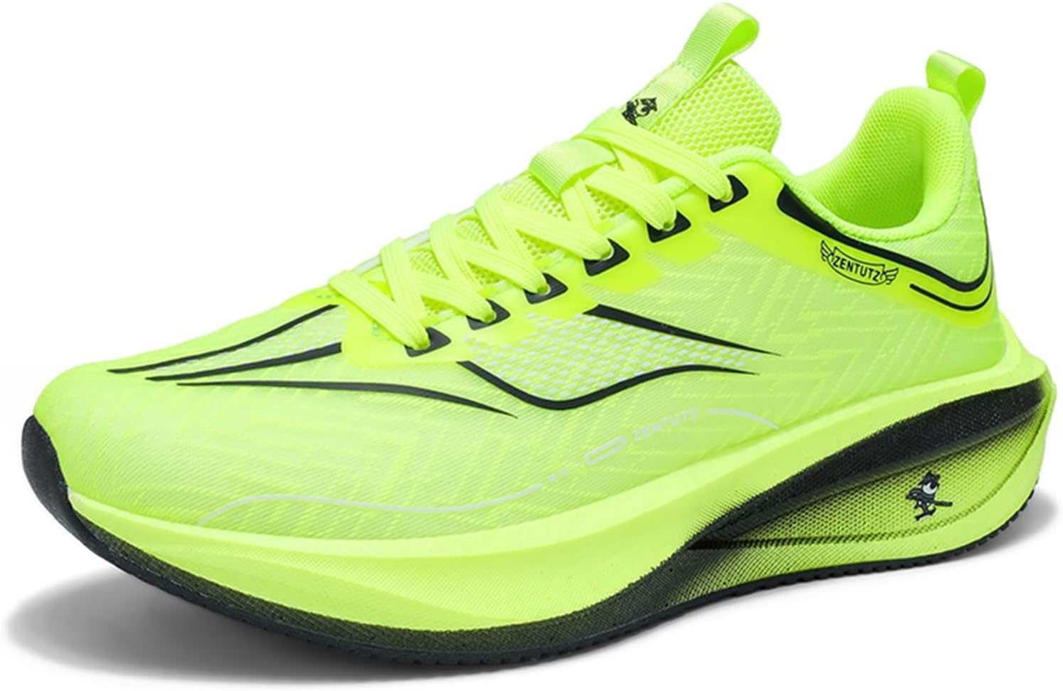 

Мужские спортивные кроссовки с сеткой, дышащие, с толстой подошвой, противоскользящие, с амортизацией, удобные, на шнуровке, для бега, подходят для тренировок, спортзала и занятий на открытом воздухе Qaoterod, зеленый