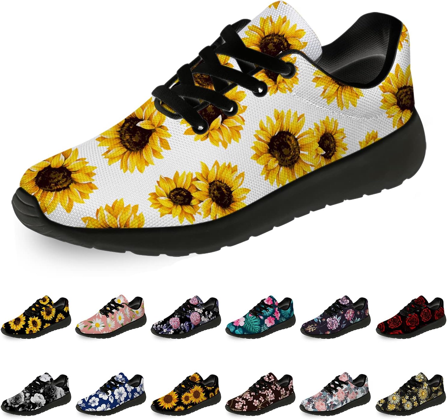 

Цветочные кроссовки для женщин и мужчин, беговые кроссовки Horethy, оранжевый