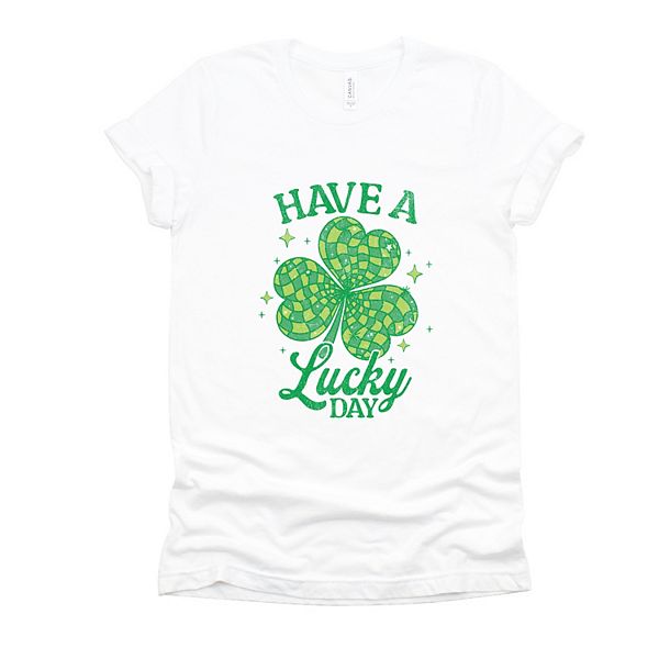 

Футболка с принтом Have a lucky day disco distressed Simply Sage Market, White