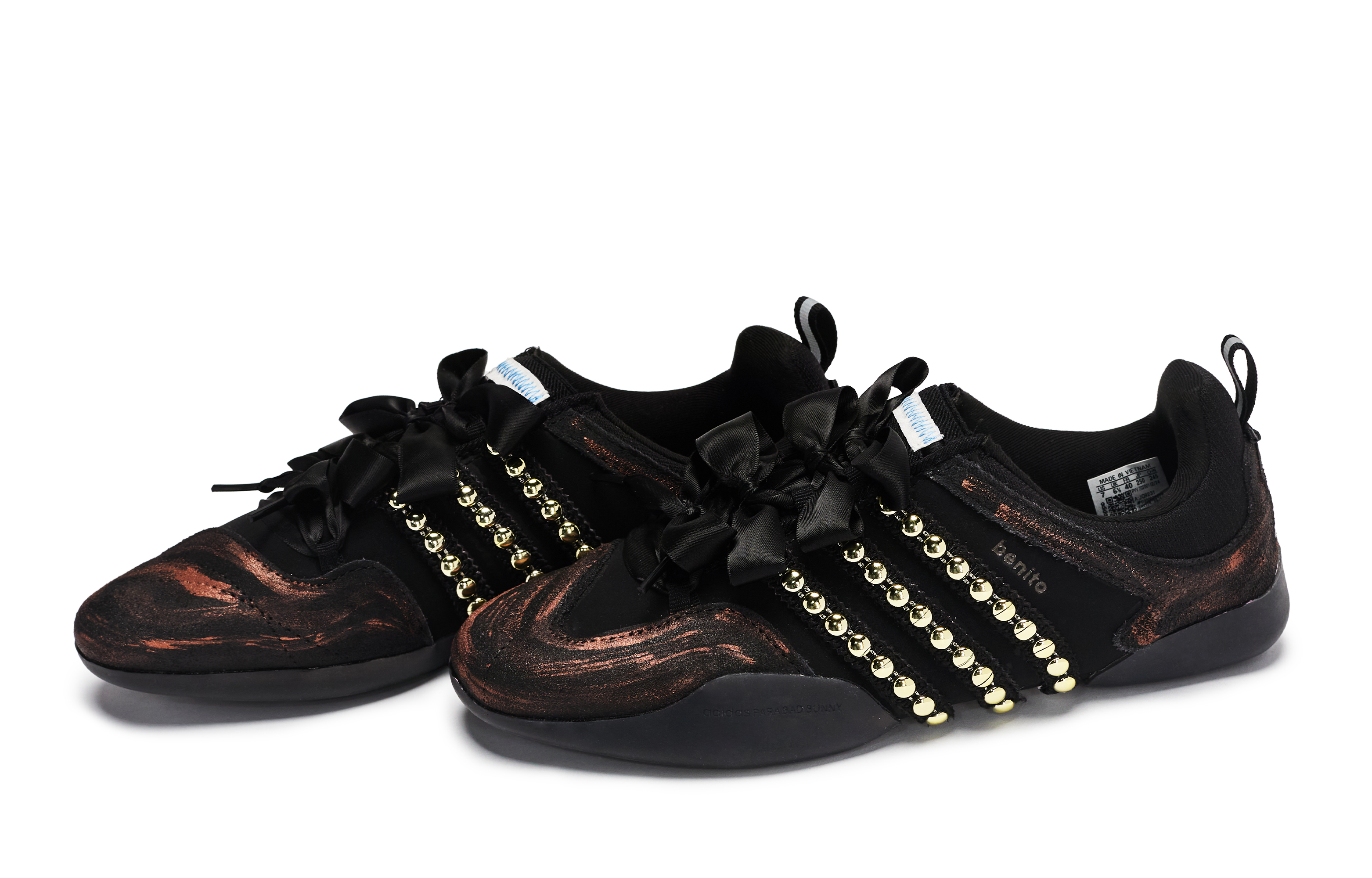 Adidas Bad Bunny x Ballerina 811 Manufacturing, Punk Ballet Abrasion Resistant низкие повседневные кроссовки Unisex черный оранжевый — фото 4