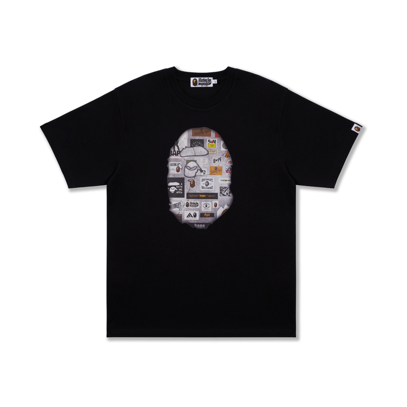 Футболка расслабленного кроя Multi Logo Big Ape Head A BATHING APE, черная — фото 2