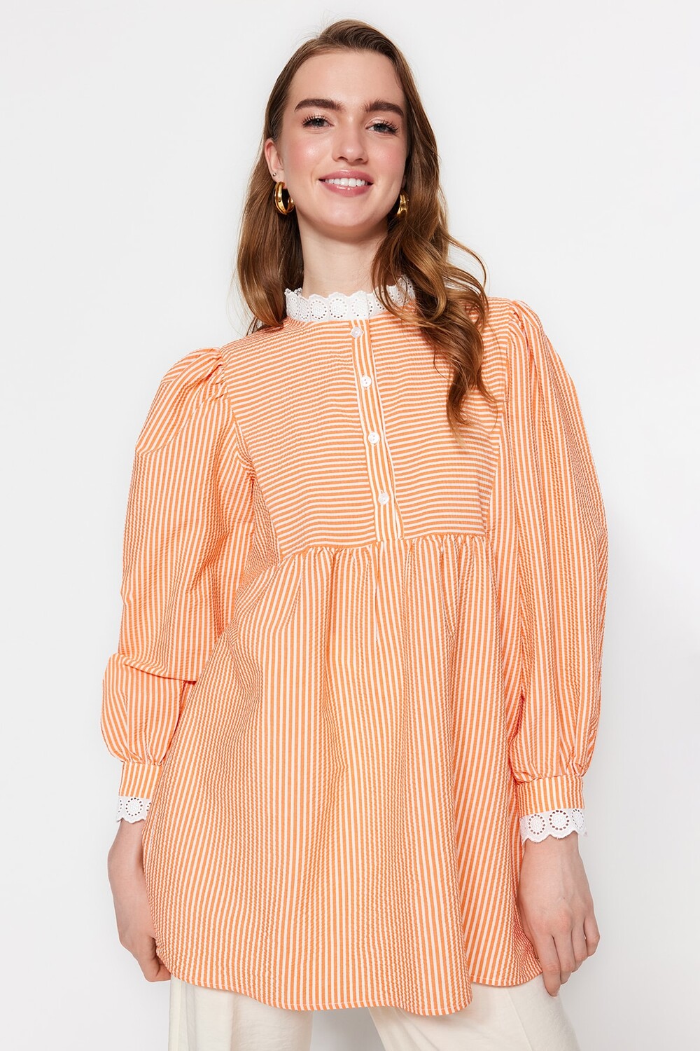 

Туника - Оранжевый - Свободный крой Trendyol Modest