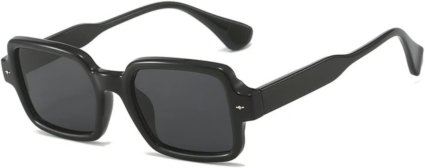 

Солнцезащитные очки с защитой от УФ-излучения UV400 для женщин и мужчин | Двухцветные заклепки, прозрачная оправа | для занятий спортом на открытом воздухе DSVIGF, Black Gray