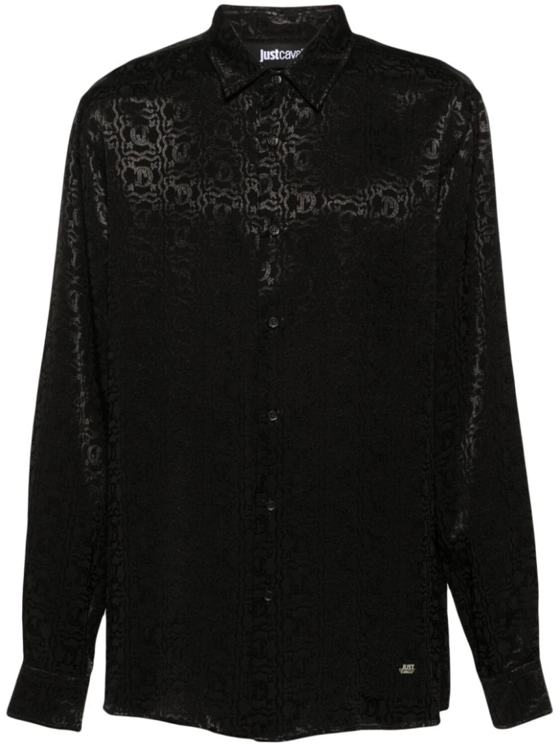 

Just Cavalli рубашка с жаккардовым логотипом, черный