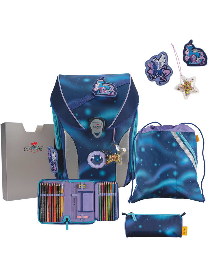 

DerDieDas Школьный рюкзак Ergoflex Max, 5 предметов, цвет Luna, синий