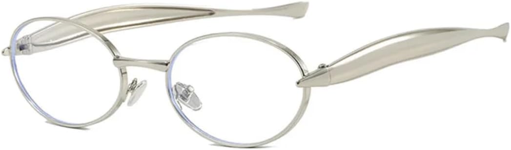 

Винтажные металлические овальные солнцезащитные очки для женщин, модные, в маленькой оправе, с защитой от УФ-излучения UV400, в стиле ретро-панк, для активного отдыха VRTRFFTR, Silver-clear