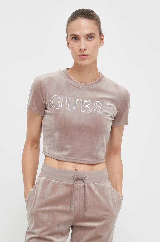 

Футболка велюровая COUTURE Guess, розовый