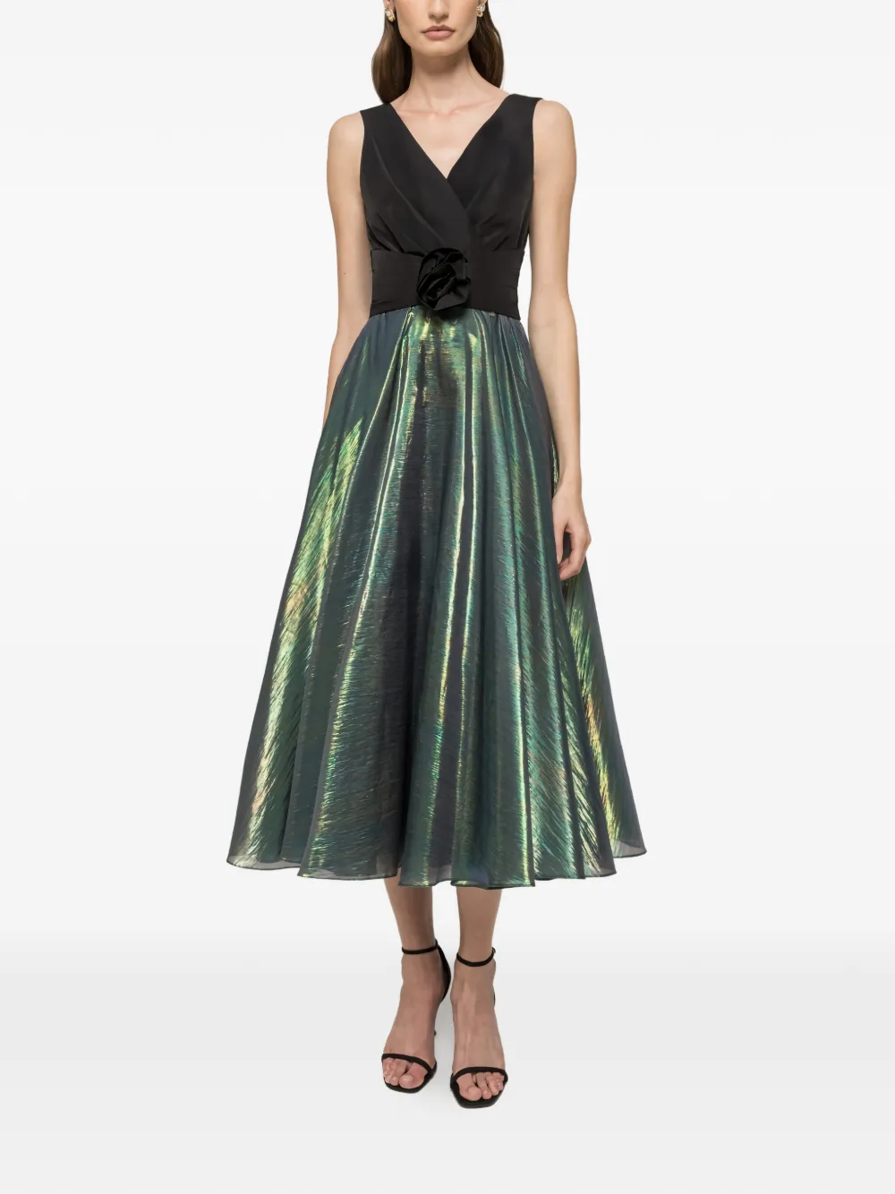 

Миди-платье с цветочными деталями и V-образным вырезом Nissa, зеленый