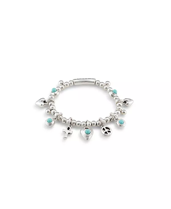 

Браслет из металлического сплава с шариками, покрытый стерлинговым серебром Unode50, silver