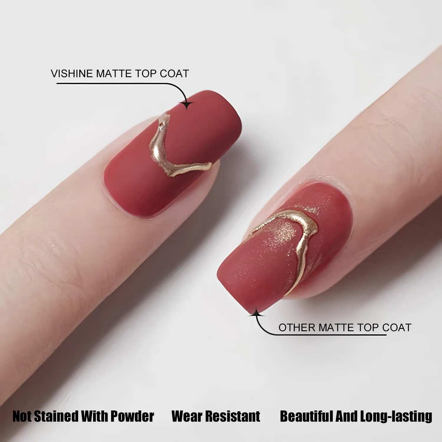 Матовое верхнее покрытие для гель-лака «Powder Resistant» от Vishine Vishine — фото 4