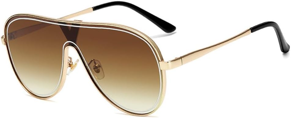 

Роскошные винтажные солнцезащитные очки с плоской верхней частью для женщин, в крупной оправе, с градиентными линзами, круглые очки для мужчин, дорожные очки для вождения TKKTLLT, C2 Brown Lens