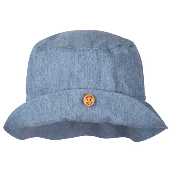 

Детская льняная шапка с широкими полями на пуговицах - шляпа Pure Pure, синий