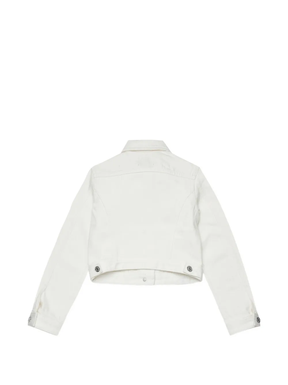 Джинсовая куртка из хлопка с логотипом и заклепками Diesel Kids, белый — фото 2