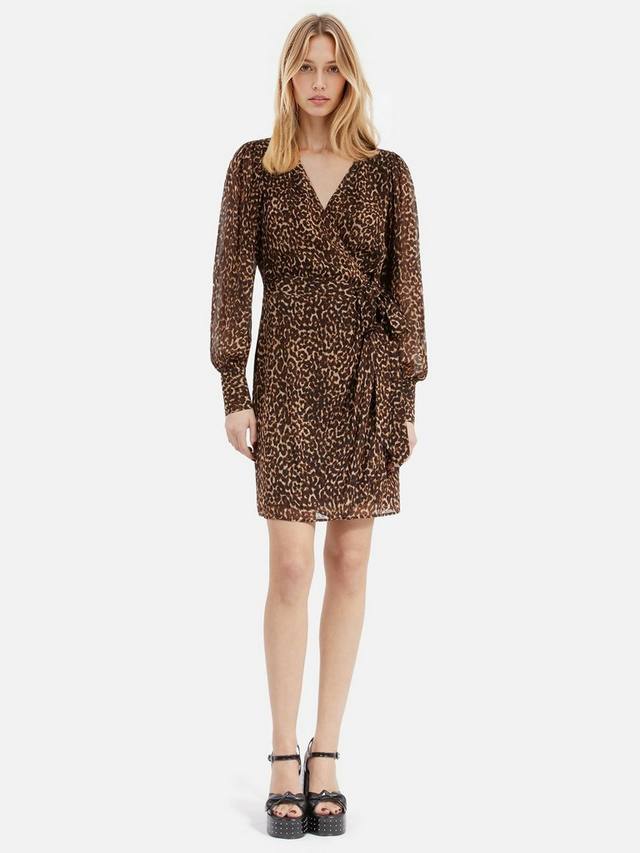 

Платье с запахом с леопардовым принтом THE KOOPLES, коричневый/разноцветный