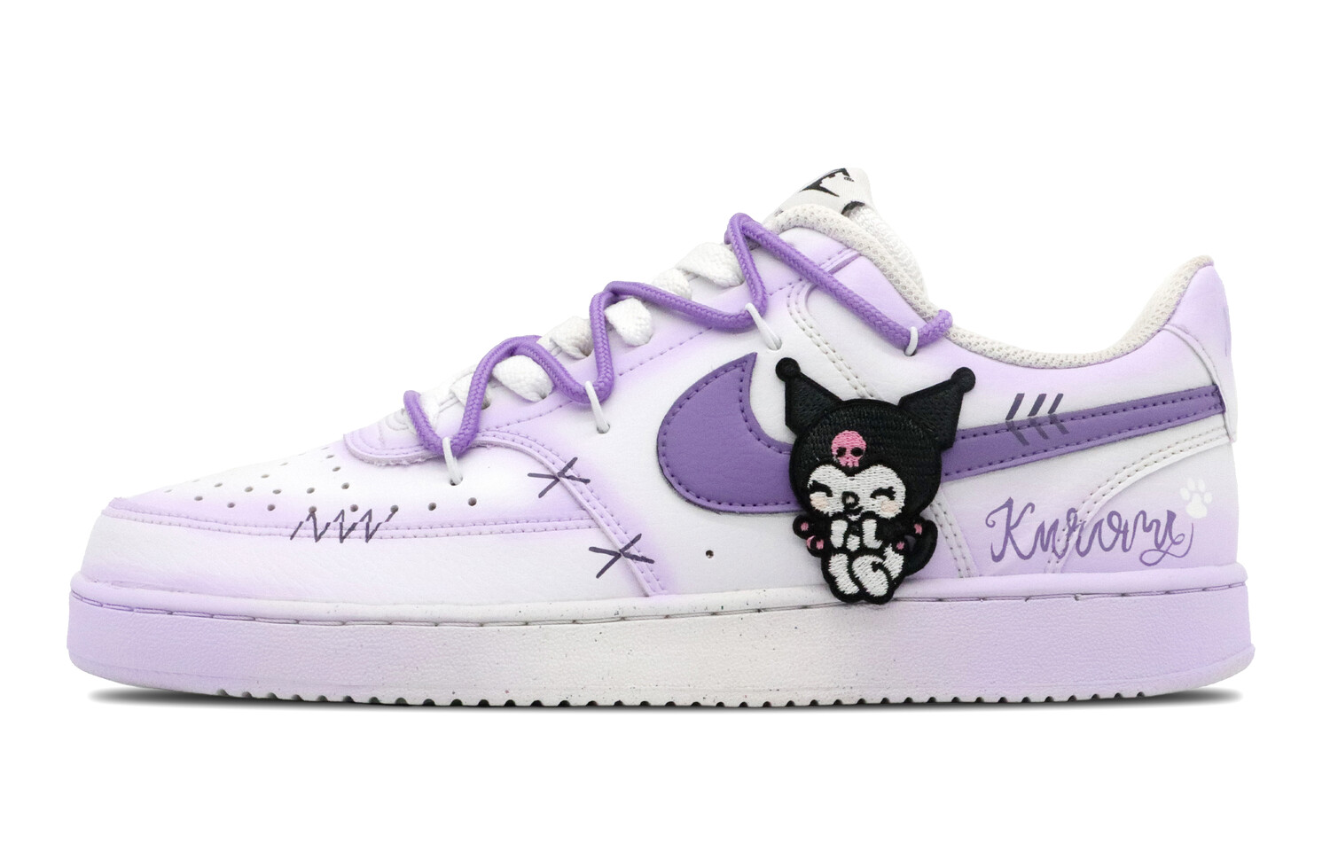

Кроссовки Nike Court Vision 1 Skateboarding Shoes Women's Low-top White/purple, фиолетовый