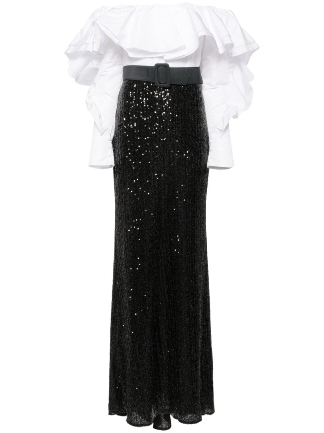 

Badgley Mischka платье с оборками и пайетками, черный