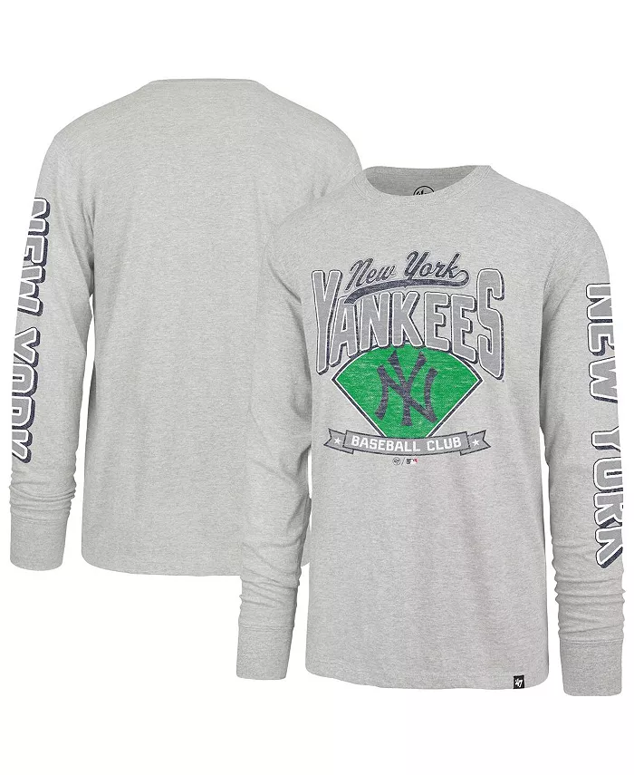 

Мужская серая футболка с длинным рукавом New York Yankees Fair Ball Franklin '47 Brand